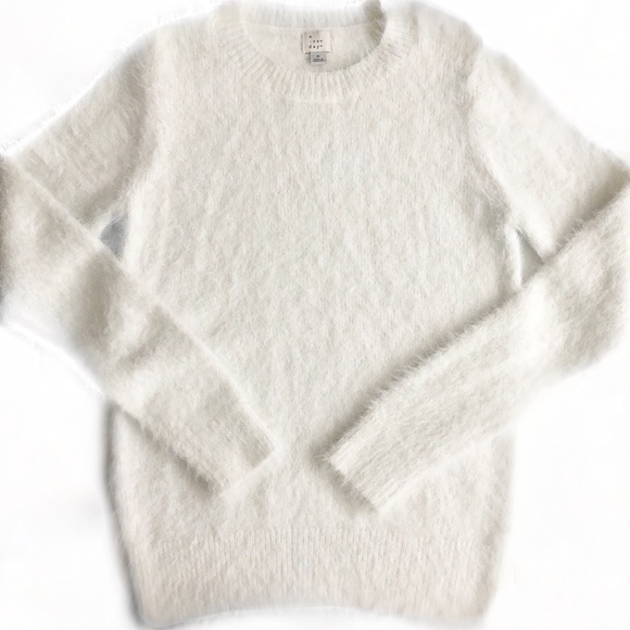 a new day Sweaters - A New Day Fuzzy White Sweater